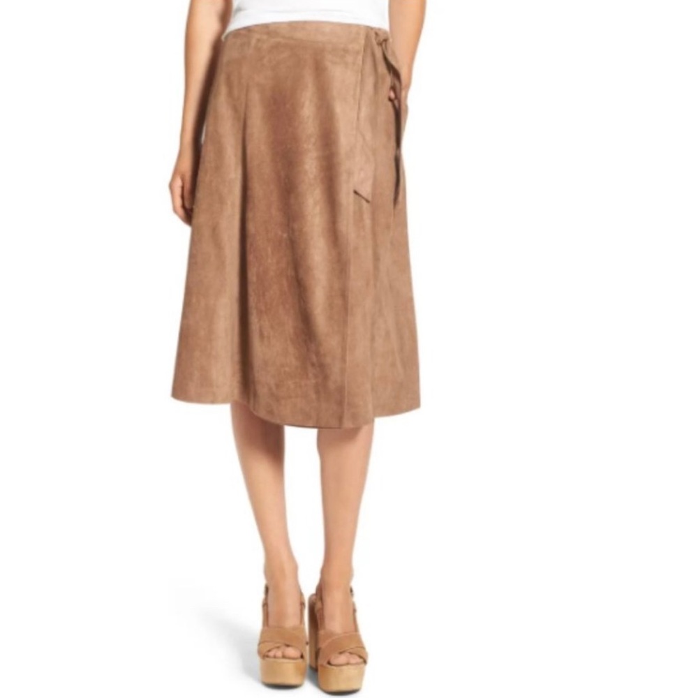 ASTR Faux Suede Wrap Skirt